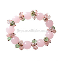 Fashion Bling Pink Crystal Candy Stone Beaded Bracelet,Pink Statement Bracelet